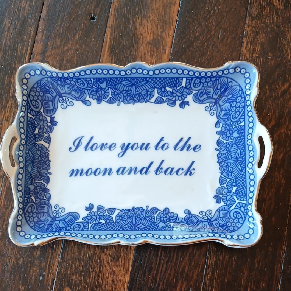 Godinger Blue and White Ceramic Tray